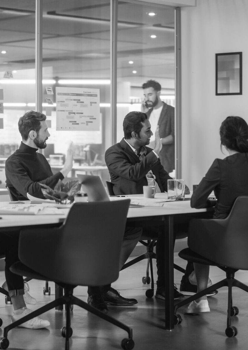 Team meeting in a bright office